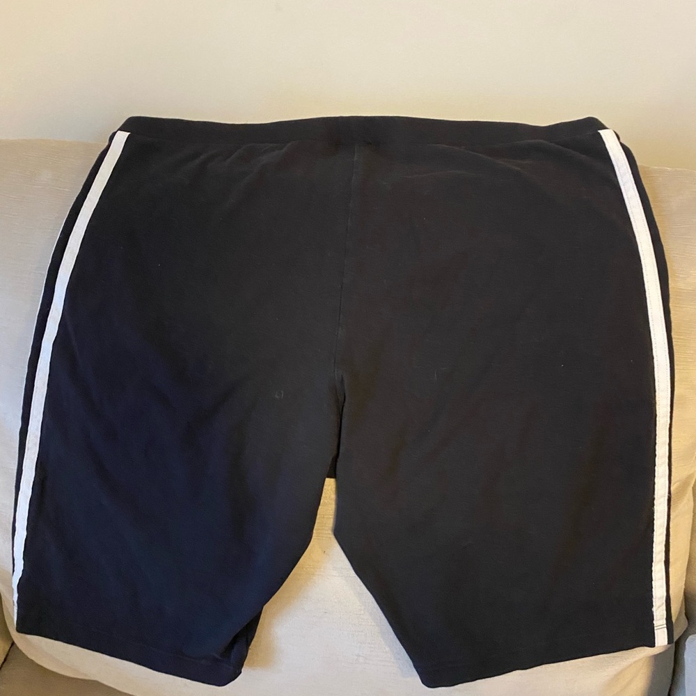 adidas Women's Black Athletic Shorts with White Stripes 17 inches - Picture 5 of 5